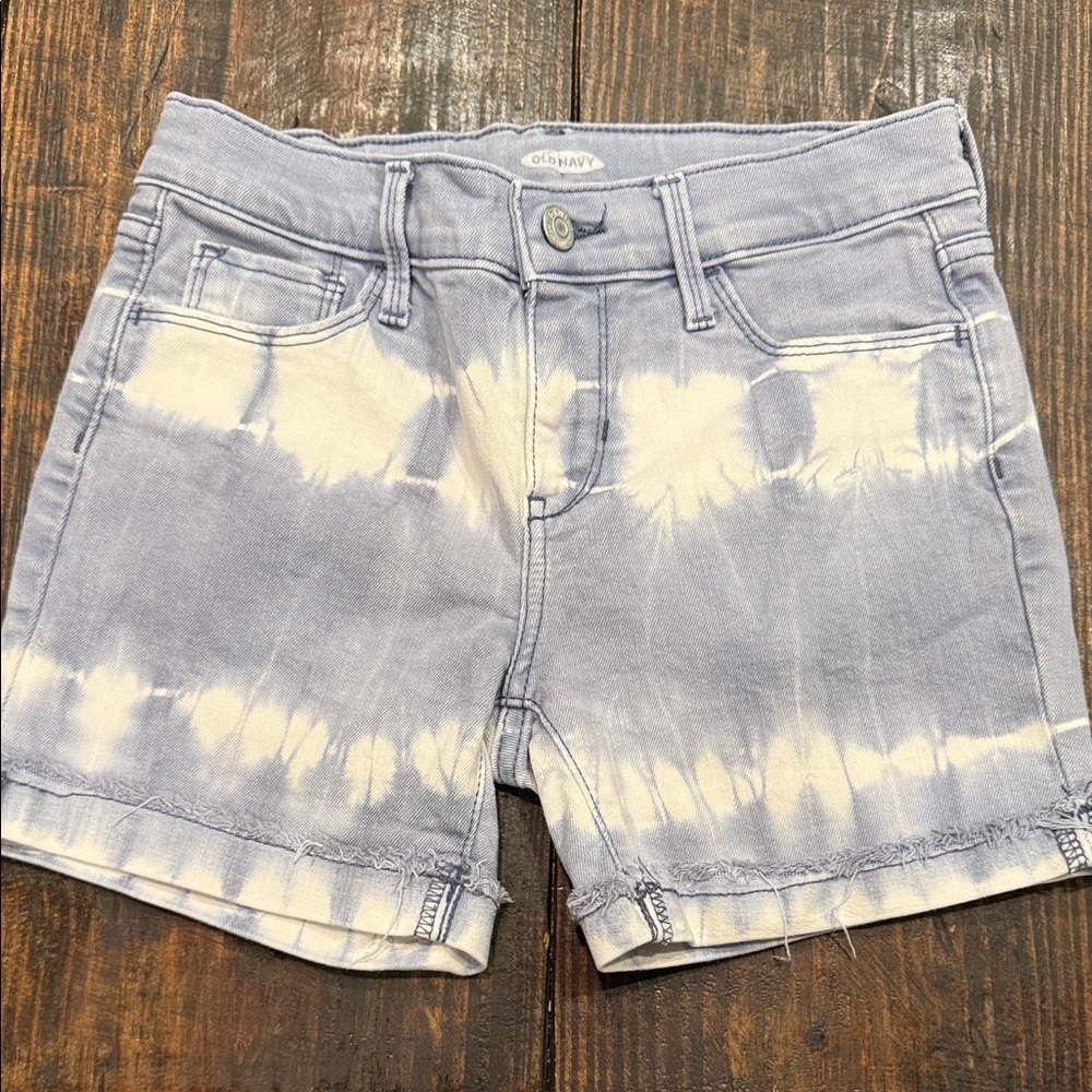Old Navy Girls Periwinkle Tie-Dye Jean Shorts-Girls 12